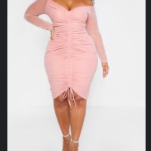 Dusty rose ruched dress size 16 Light weight